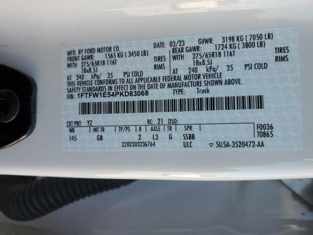 Продаж на аукціоні авто 2023 Ford F150, vin: 1FTFW1E54PKD83068, номер лоту: 92084875