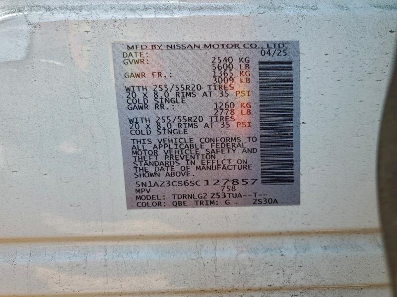 Продаж на аукціоні авто 2025 Nissan Murano, vin: 5N1AZ3CS6SC127857, номер лоту: 82678875