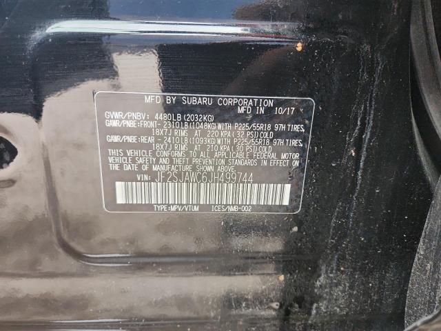 Aukcja sprzedaży 2018 Subaru Forester, vin: JF2SJAWC6JH499744, numer aukcji: 90799885