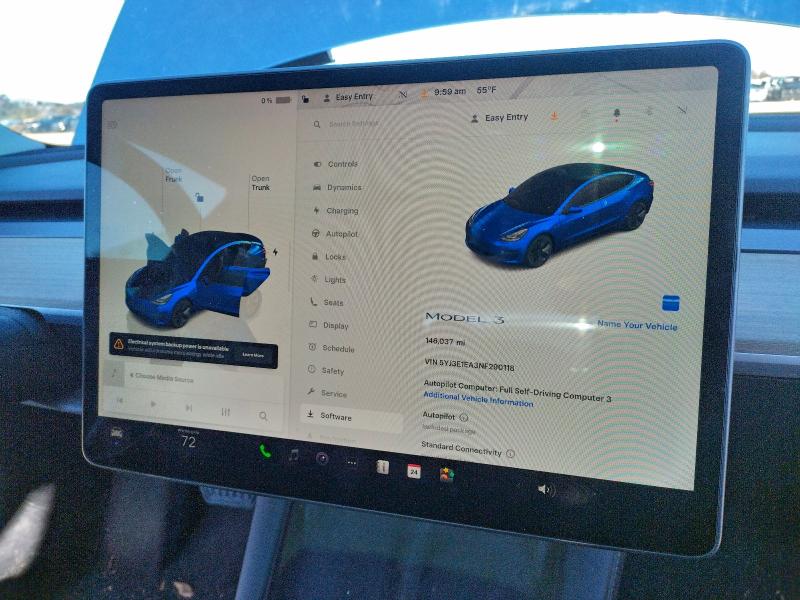 2022 Tesla Model 3 მანქანა იყიდება აუქციონზე, vin: 5YJ3E1EA3NF290118, აუქციონის ნომერი: 94374265