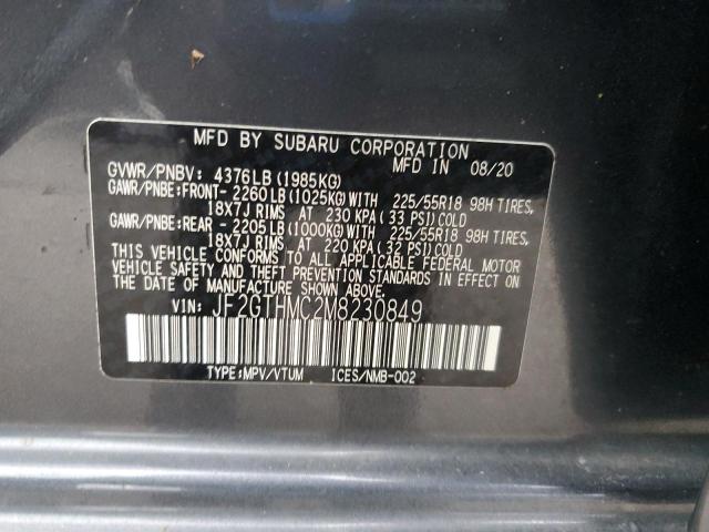 Auction sale of the 2021 Subaru Crosstrek, vin: JF2GTHMC2M8230849, lot number: 91491255