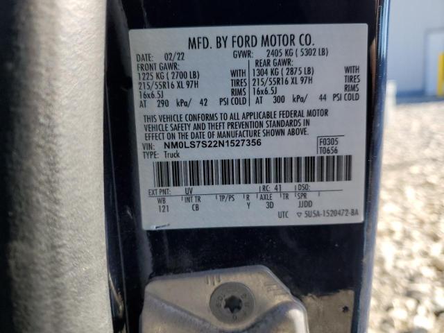90904975 :رقم المزاد ، NM0LS7S22N1527356 vin ، 2022 Ford Transit Co مزاد بيع