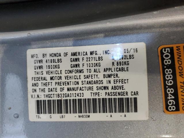 Продаж на аукціоні авто 2016 Honda Accord Lx-, vin: 1HGCT1B32GA012433, номер лоту: 93768785