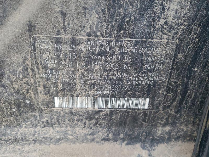 2016 Hyundai Elantra მანქანა იყიდება აუქციონზე, vin: 5NPDH4AE5GH687727, აუქციონის ნომერი: 94547935