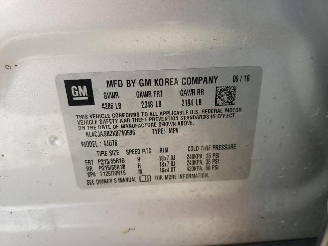 2019 Buick Encore მანქანა იყიდება აუქციონზე, vin: KL4CJASB2KB710596, აუქციონის ნომერი: 91737595
