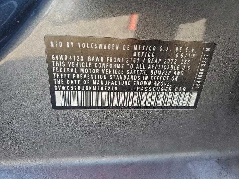 Продаж на аукціоні авто 2019 Volkswagen Jetta, vin: 3VWC57BU6KM107218, номер лоту: 94254365