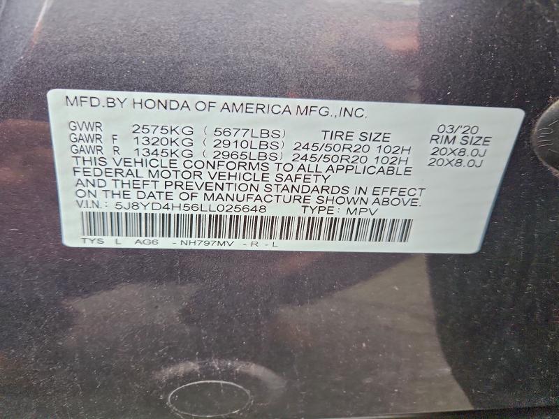 Продажа на аукционе авто 2020 Acura Mdx Techno, vin: 5J8YD4H56LL025648, номер лота: 94377535