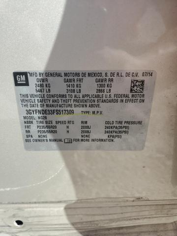 92408955 :رقم المزاد ، 3GYFNDE33FS517309 vin ، 2015 Cadillac Srx Premiu مزاد بيع