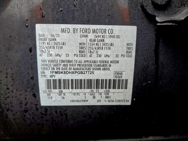 Aukcja sprzedaży 2023 Ford Explorer, vin: 1FMSK8DHXPGB27725, numer aukcji: 92579205