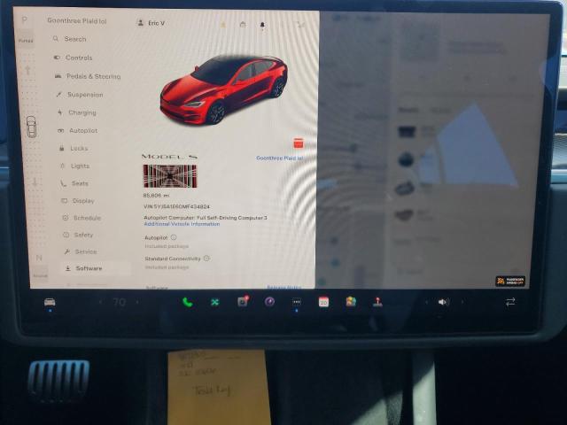 Aukcja sprzedaży 2021 Tesla Model S, vin: 5YJSA1E60MF434824, numer aukcji: 91072305