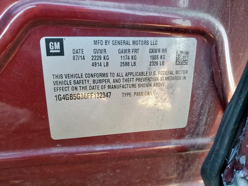 91466875 :رقم المزاد ، 1G4GB5G36FF132347 vin ، 2015 Buick Lacrosse مزاد بيع