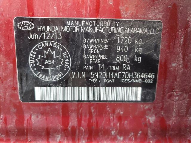 Продаж на аукціоні авто 2013 Hyundai Elantra, vin: 5NPDH4AE7DH364646, номер лоту: 91782615