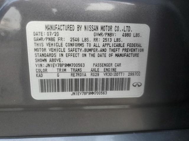 Aukcja sprzedaży 2021 Infiniti Q50, vin: JN1EV7BP9MM700563, numer aukcji: 92186975