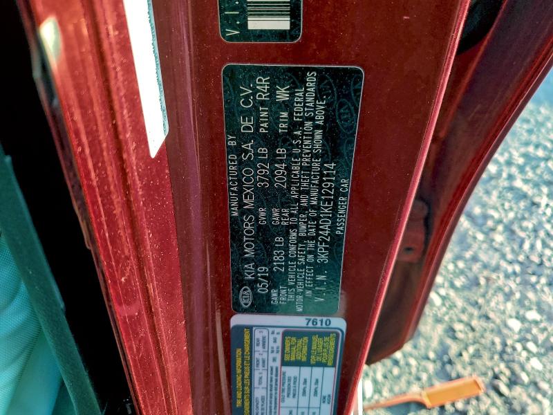 Продажа на аукционе авто 2019 Kia Forte, vin: 3KPF24AD1KE129114, номер лота: 93344135