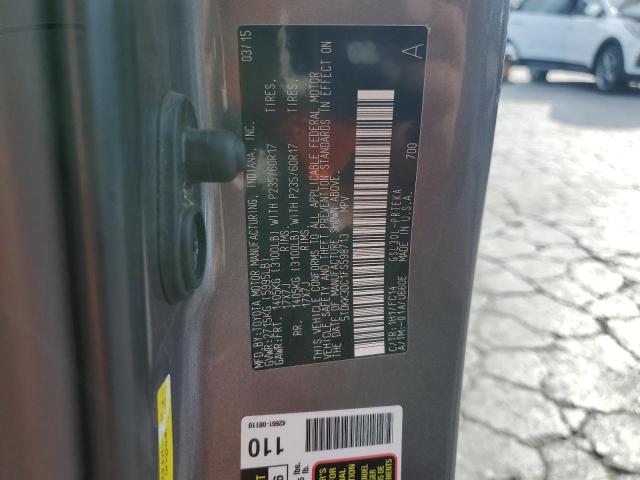 92084005 :رقم المزاد ، 5TDKK3DC1FS598713 vin ، 2015 Toyota Sienna مزاد بيع