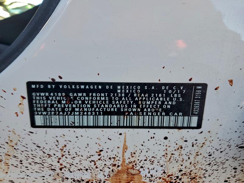 Продаж на аукціоні авто 2018 Volkswagen Jetta, vin: 3VW2B7AJ7JM248311, номер лоту: 94564225