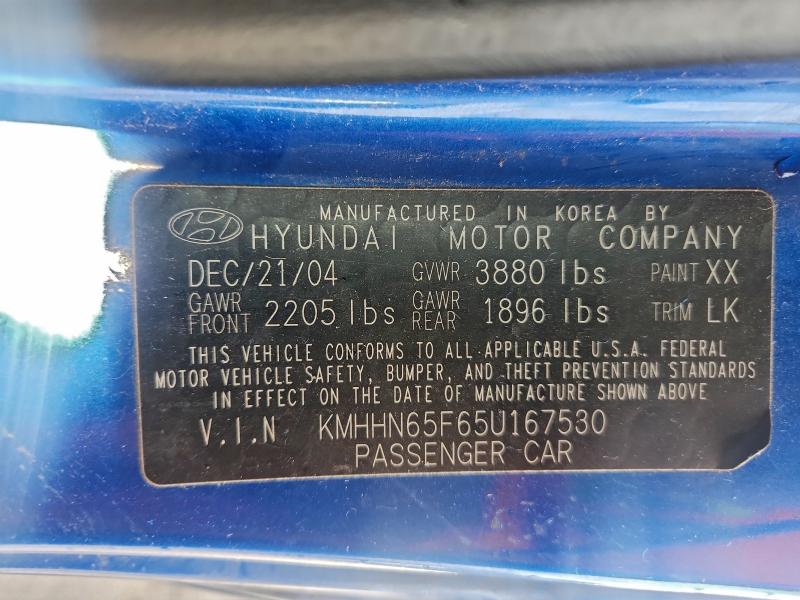 93749235 :رقم المزاد ، KMHHN65F65U167530 vin ، 2005 Hyundai Tiburon مزاد بيع