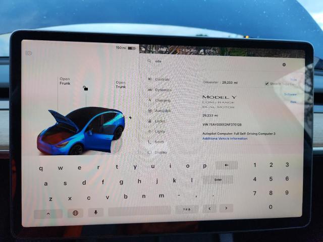 2022 Tesla Model Y მანქანა იყიდება აუქციონზე, vin: 7SAYGDEE2NF370128, აუქციონის ნომერი: 92464385