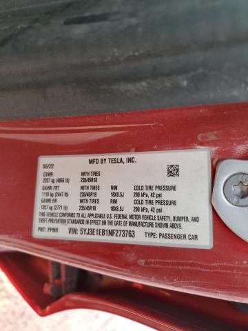 2022 Tesla Model 3 მანქანა იყიდება აუქციონზე, vin: 5YJ3E1EB1NF273763, აუქციონის ნომერი: 91662595