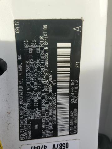 2013 Toyota Sienna Xle მანქანა იყიდება აუქციონზე, vin: 5TDDK3DC7DS050785, აუქციონის ნომერი: 91168055