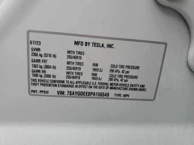 2023 Tesla Model Y მანქანა იყიდება აუქციონზე, vin: 7SAYGDEE8PA156549, აუქციონის ნომერი: 92649985