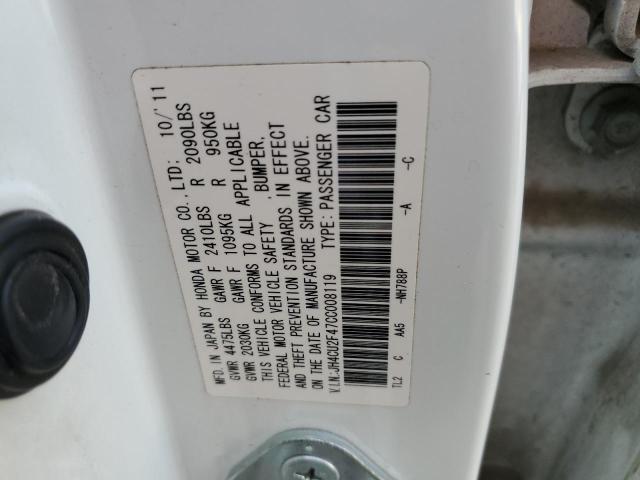 92897565 :رقم المزاد ، JH4CU2F47CC008119 vin ، 2012 Acura Tsx مزاد بيع