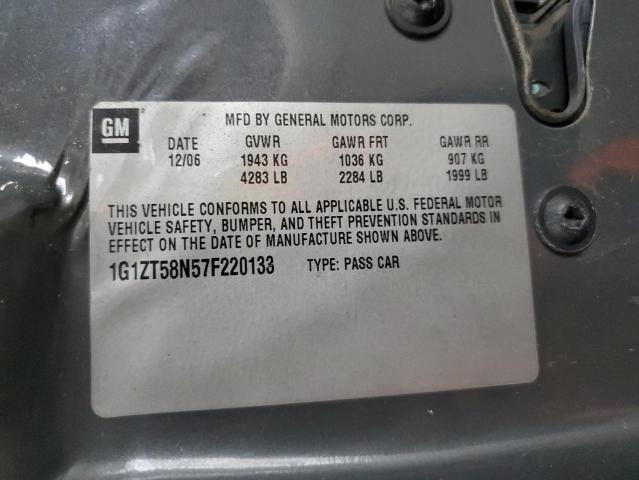 Продаж на аукціоні авто 2007 Chevrolet Malibu  Lt, vin: 1G1ZT58N57F220133, номер лоту: 85646355