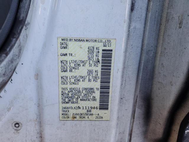 2013 Nissan Nv 2500 მანქანა იყიდება აუქციონზე, vin: 1N6BF0LX2DN111946, აუქციონის ნომერი: 90609805
