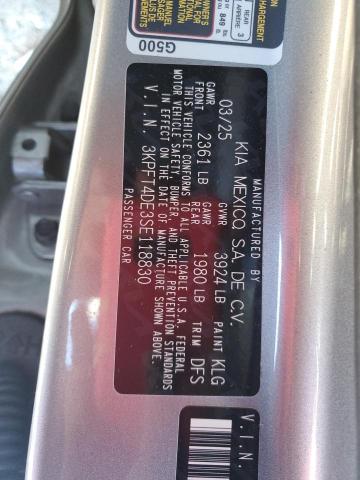 Aukcja sprzedaży 2025 Kia K4 Ex, vin: 3KPFT4DE3SE118830, numer aukcji: 89804325