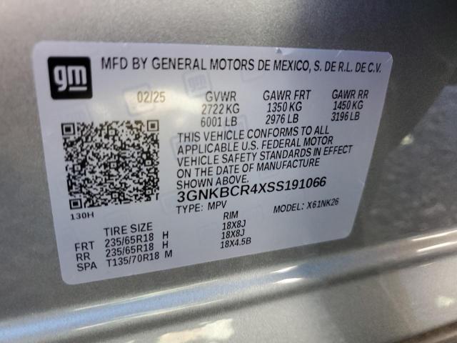 92520045 :رقم المزاد ، 3GNKBCR4XSS191066 vin ، 2025 Chevrolet Blazer مزاد بيع