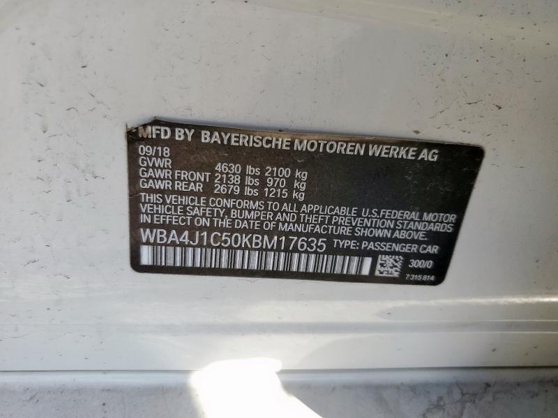 Aukcja sprzedaży 2019 Bmw 430i, vin: WBA4J1C50KBM17635, numer aukcji: 92670465