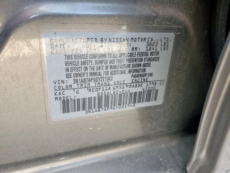 Aukcja sprzedaży 2016 Nissan Sentra S, vin: 3N1AB7AP9GY221943, numer aukcji: 93199165