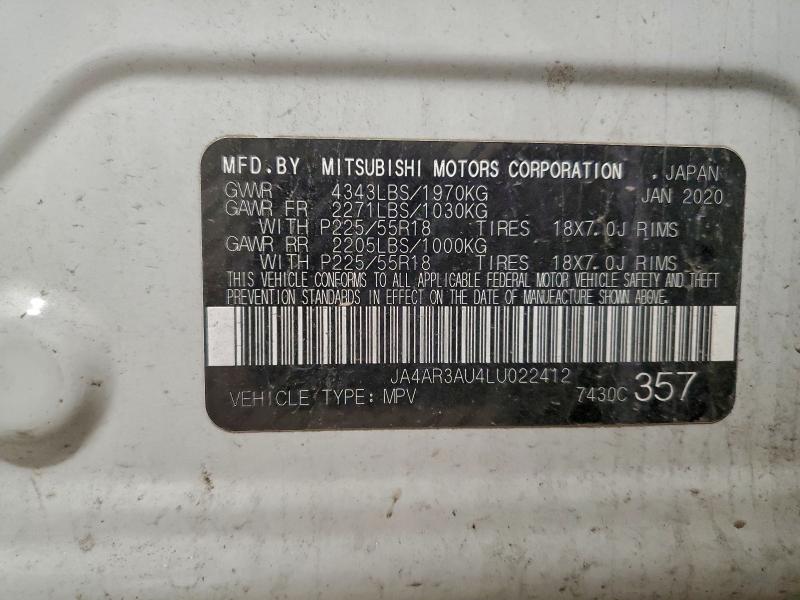 Auction sale of the 2020 Mitsubishi Outlander Sport, vin: JA4AR3AU4LU022412, lot number: 93453055