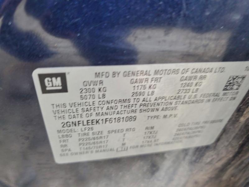 93866625 :رقم المزاد ، 2GNFLEEK1F6181089 vin ، 2015 Chevrolet Equinox مزاد بيع