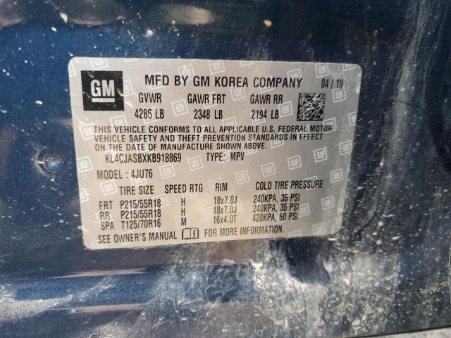 Продаж на аукціоні авто 2019 Buick Encore, vin: KL4CJASBXKB918869, номер лоту: 91996235