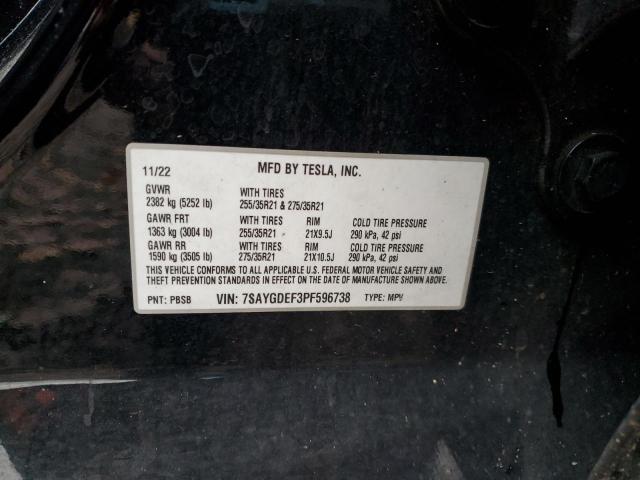 Aukcja sprzedaży 2023 Tesla Model Y, vin: 7SAYGDEF3PF596738, numer aukcji: 90629445