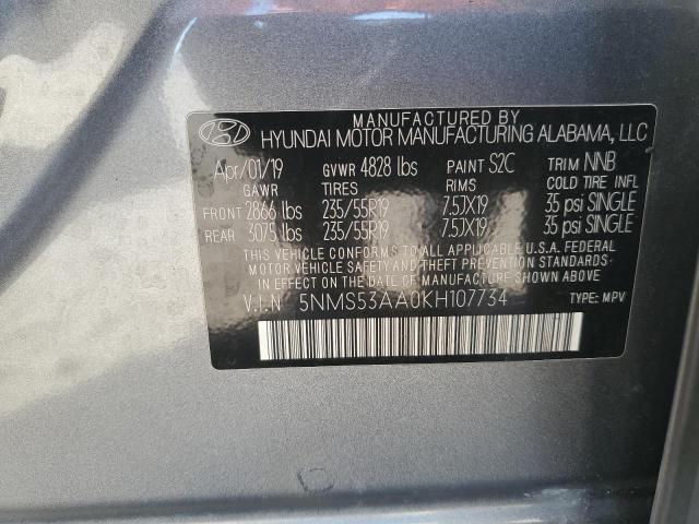 Aukcja sprzedaży 2019 Hyundai Santa Fe, vin: 5NMS53AA0KH107734, numer aukcji: 92802525