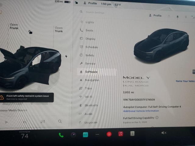 93523055 :رقم المزاد ، 7SAYGDEE5TF374509 vin ، 2026 Tesla Model Y مزاد بيع