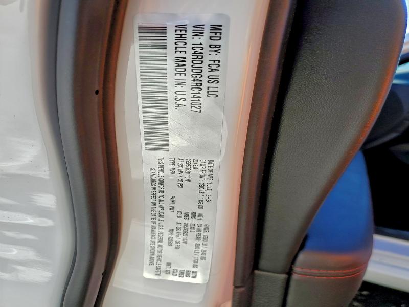 Aukcja sprzedaży 2024 Dodge Durango, vin: 1C4RDJDG4RC141027, numer aukcji: 92911455