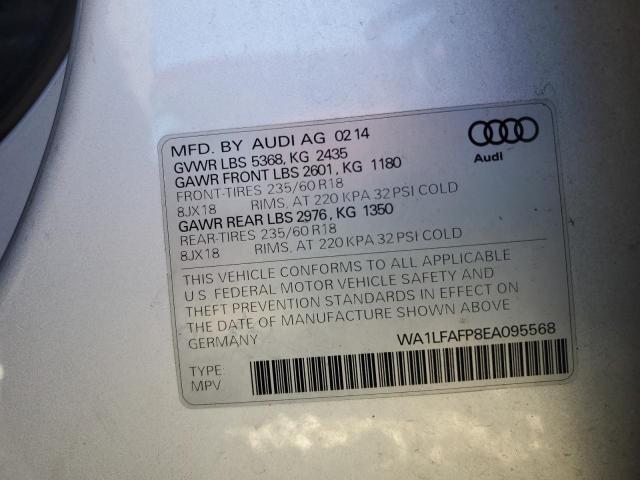 91184335 :رقم المزاد ، WA1LFAFP8EA095568 vin ، 2014 Audi Q5 مزاد بيع
