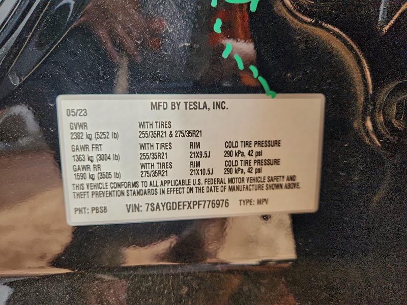 Aukcja sprzedaży 2023 Tesla Model Y, vin: 7SAYGDEFXPF776976, numer aukcji: 92810905
