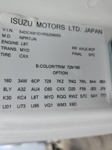 2024 Isuzu Npr Hd მანქანა იყიდება აუქციონზე, vin: 54DC4W1D1RS209055, აუქციონის ნომერი: 52249986