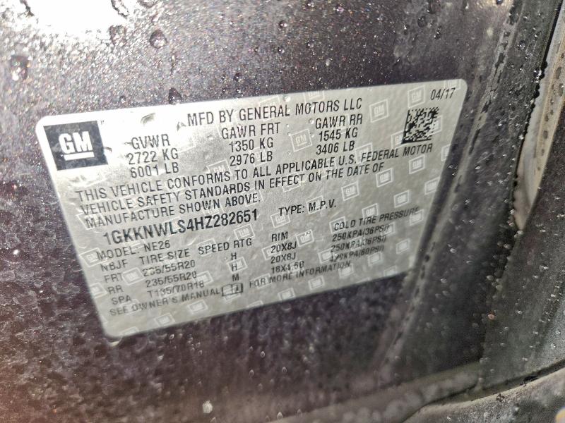 Aukcja sprzedaży 2017 Gmc Acadia, vin: 1GKKNWLS4HZ282651, numer aukcji: 93185575