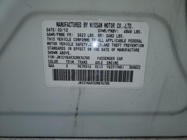 Продажа на аукционе авто 2012 Infiniti G37 Sedan, vin: JN1CV6AR3CM974795, номер лота: 89637485