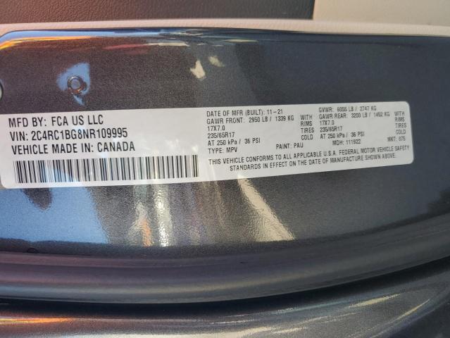 Продаж на аукціоні авто 2022 Chrysler Pacifica, vin: 2C4RC1BG8NR109995, номер лоту: 90084525
