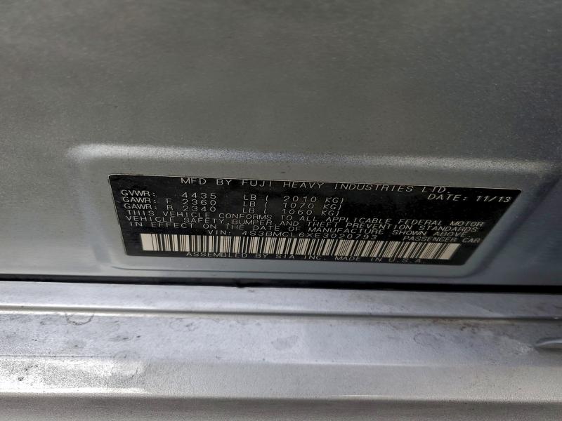 93106995 :رقم المزاد ، 4S3BMCL6XE3020793 vin ، 2014 Subaru Legacy مزاد بيع