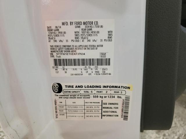 2014 Ford F150 მანქანა იყიდება აუქციონზე, vin: 1FTFW1ETXEKF37634, აუქციონის ნომერი: 91766165