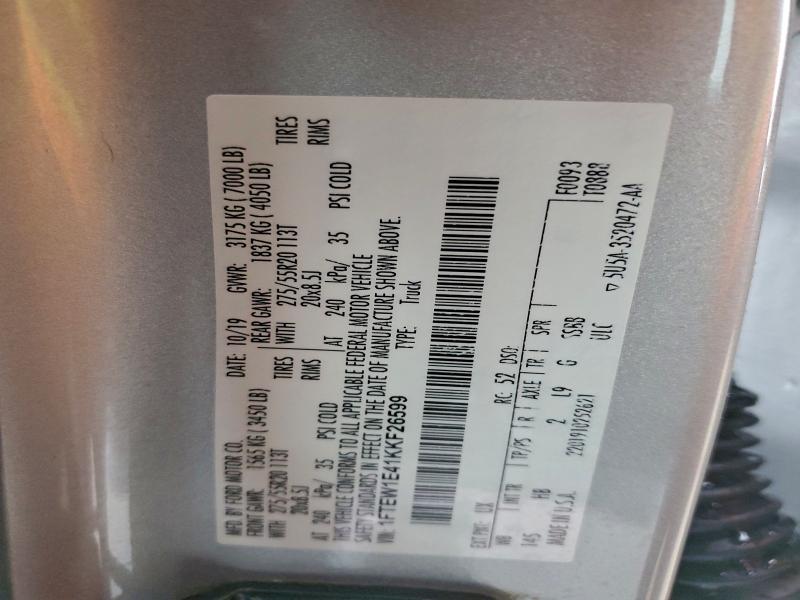 Aukcja sprzedaży 2019 Ford F150 Super, vin: 1FTEW1E41KKF26599, numer aukcji: 94174985