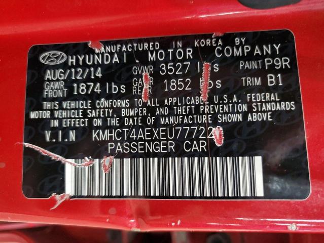 91604755 :رقم المزاد ، KMHCT4AEXEU777223 vin ، 2014 Hyundai Accent Gls مزاد بيع