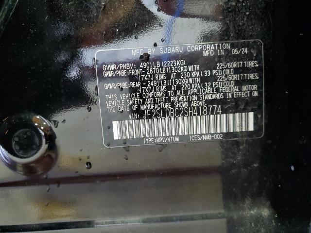 91392855 :رقم المزاد ، JF2SLDBC2SH418774 vin ، 2025 Subaru Forester مزاد بيع